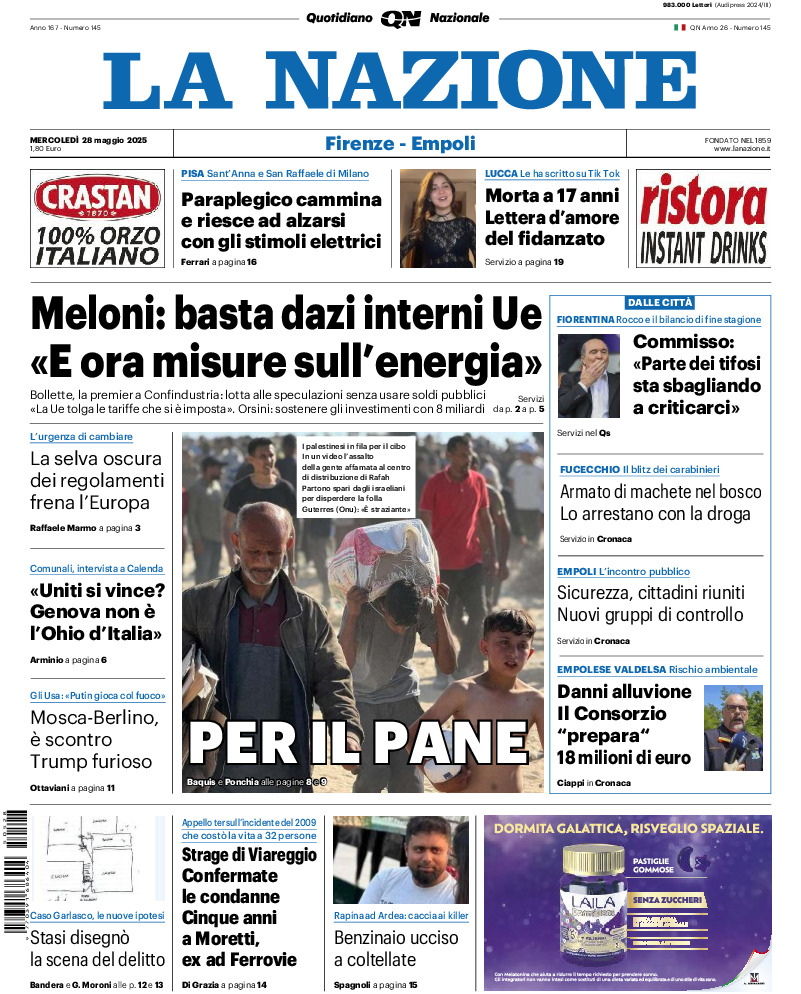 Prima-pagina-la nazione-edizione-di-oggi-20250528